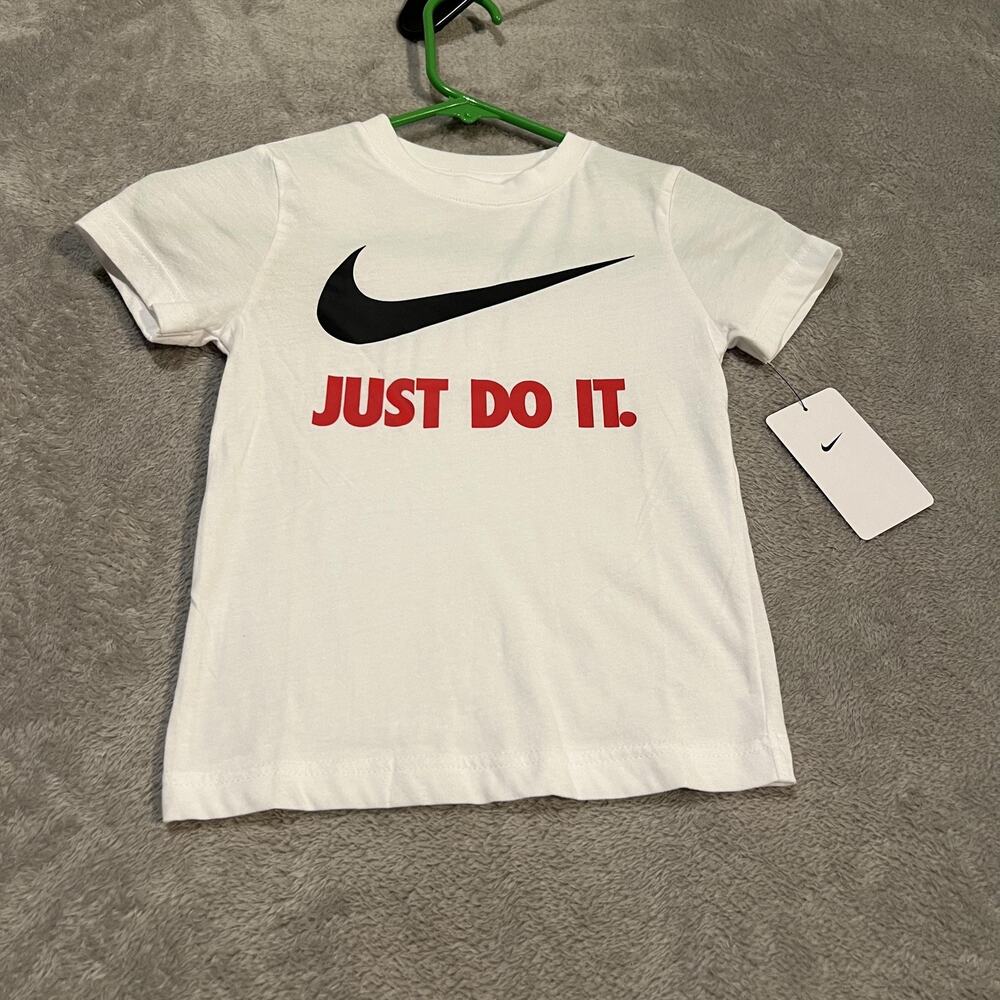 Nike Shirt Youth XS 3-4 Years White Just Do It Swoosh Logo Tee New Kids